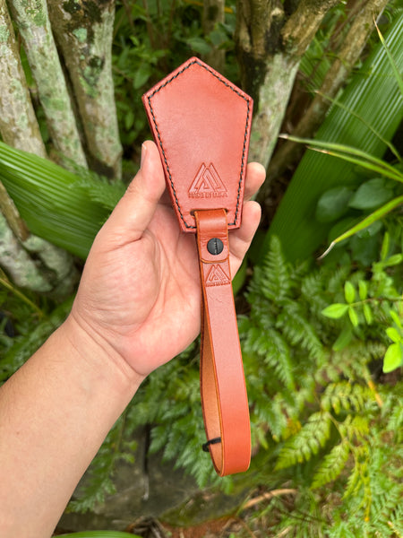 Leather Weighted Wristlet Chestnut