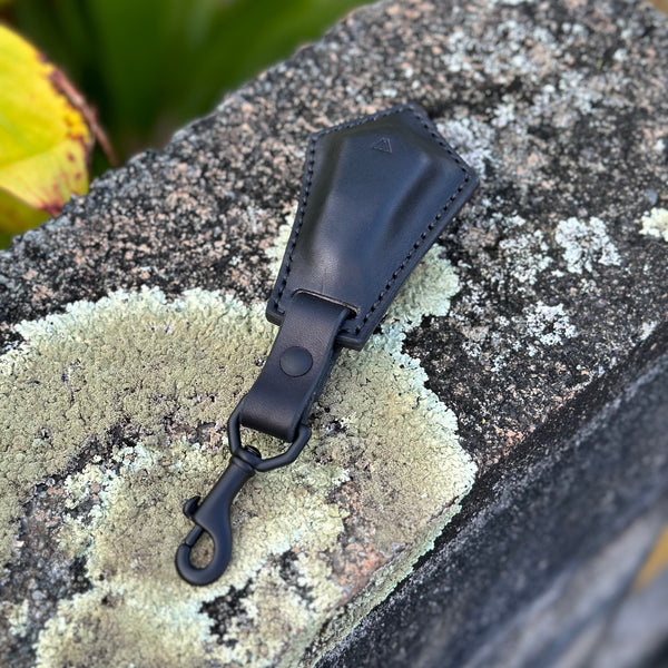 Leather Weighted Key FOB Double Blackout