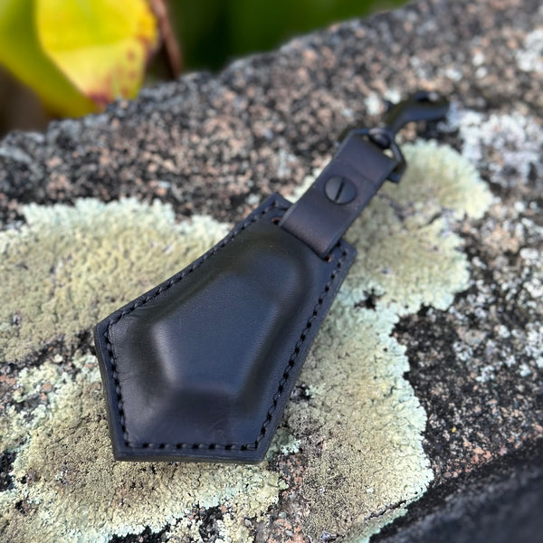 Leather Weighted Key FOB Double Blackout