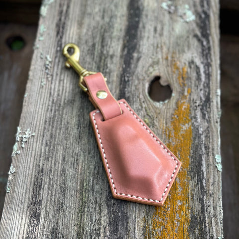 Leather Weighted Key FOB Blush
