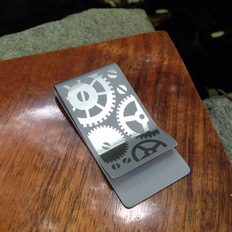 Steam Punk Ti Money Clip
