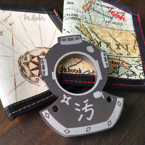 Dirte Knives - Paper Weight - Anodized Dirte Ti Dive with HBH Map or Treasure Map Pocket Caddy